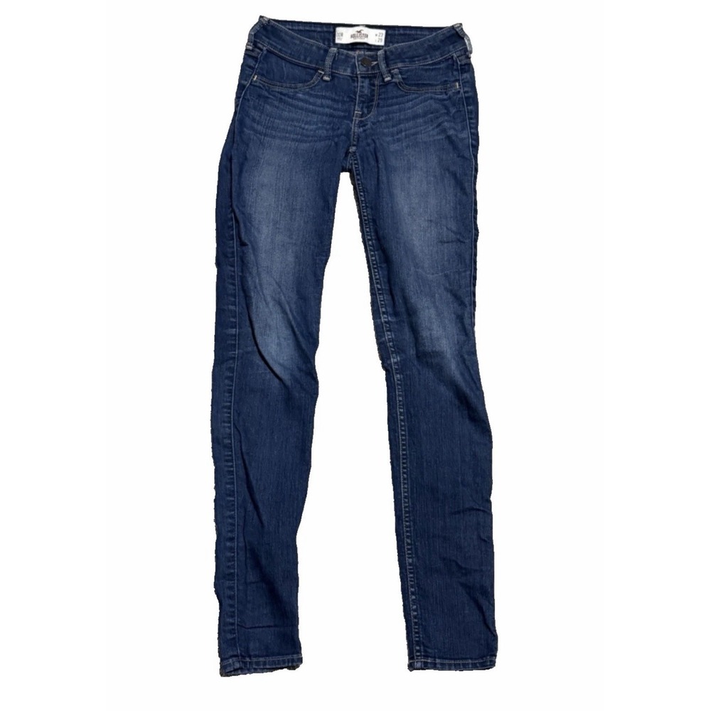 Hollister Womens Skinny Jean Size 00R W23 L29 Medium Wash Stretch Denim Low Rise